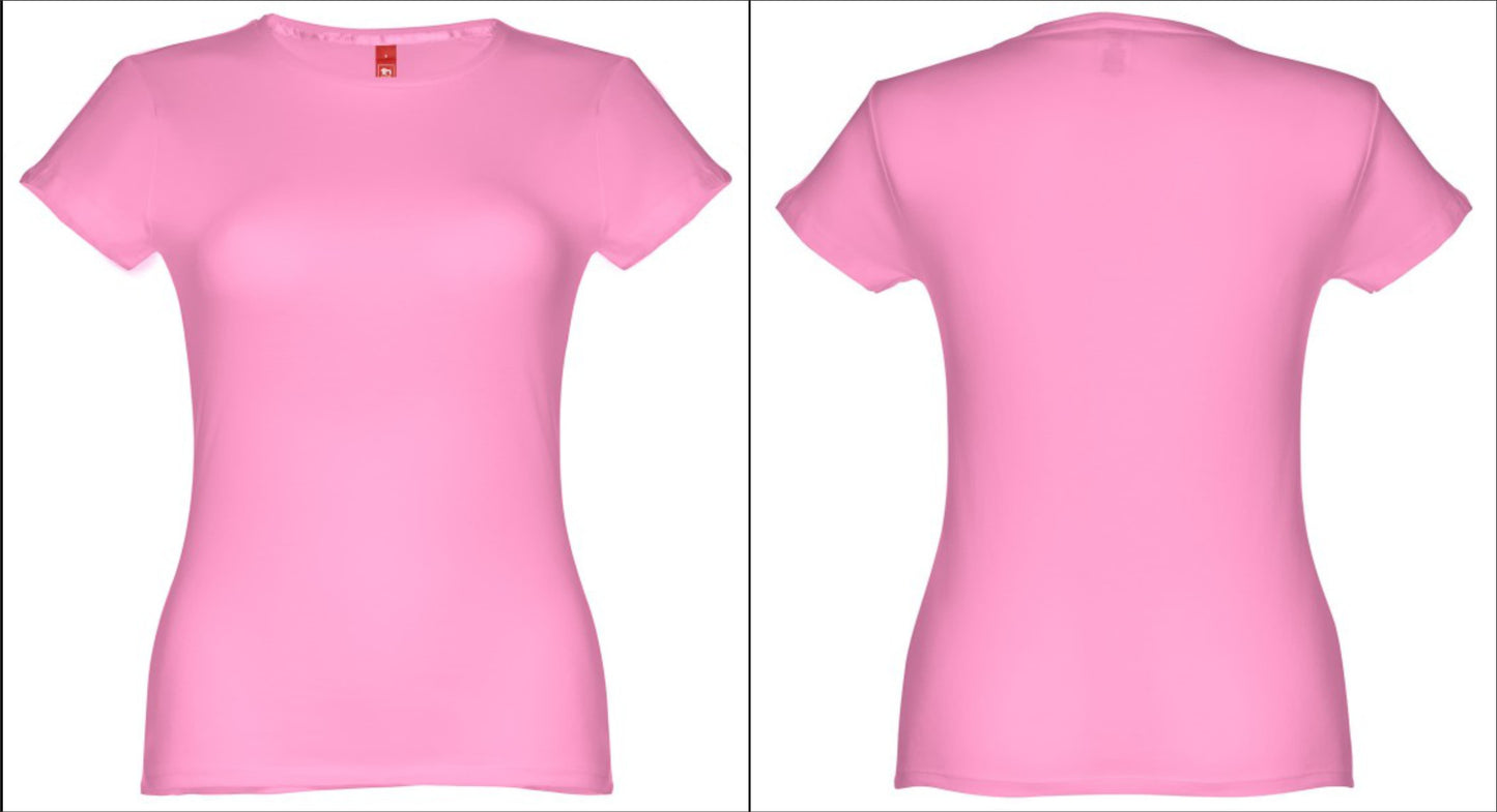 Base de t-shirt rosa feminina para personalizar online em Portugal