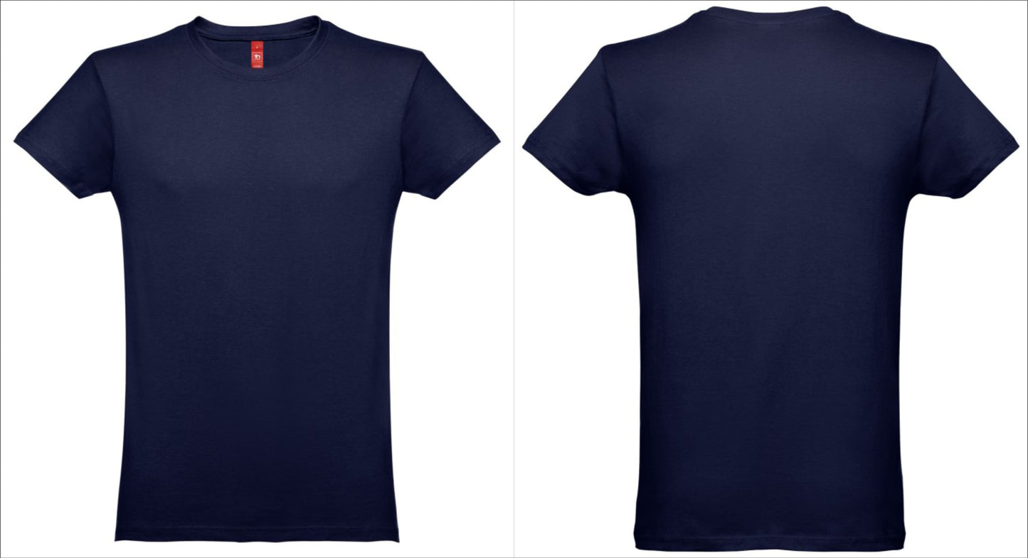 Base de t-shirt azul marinho masculina para personalização de fardamento