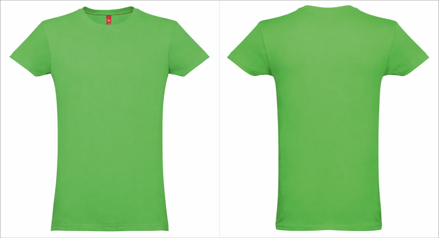 Base de t-shirt verde masculina unissexo para personalizar em Portugal